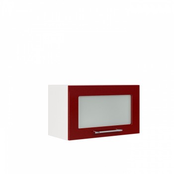 Бруклин ШВГС 600 Шкаф верхний горизонтальный со стеклом (Бетон белый/корпус Белый) в Марусино - marusino.mebel54.com | фото