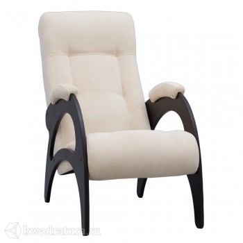 Кресло для отдыха Неаполь Модель 9 без лозы (Венге-эмаль/Ткань Ваниль Verona Vanilla) в Марусино - marusino.mebel54.com | фото