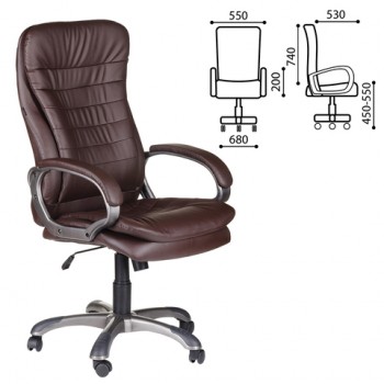Кресло офисное BRABIX Omega EX-589 (коричневое) в Марусино - marusino.mebel54.com | фото