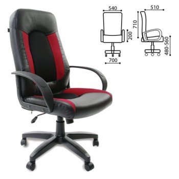 Кресло офисное BRABIX Strike EX-525 (черно-красный) в Марусино - marusino.mebel54.com | фото