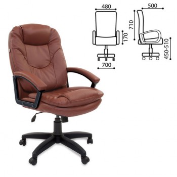 Кресло офисное BRABIX Trend EX-568 (коричневый) в Марусино - marusino.mebel54.com | фото