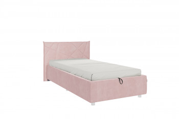 Кровать 0.9 Бест (Нежно-розовый велюр/под-мех) в Марусино - marusino.mebel54.com | фото