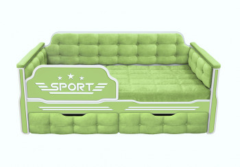 Кровать 160 серии Спорт 2 ящика 81 Фисташка (мягкие боковые накладки) в Марусино - marusino.mebel54.com | фото