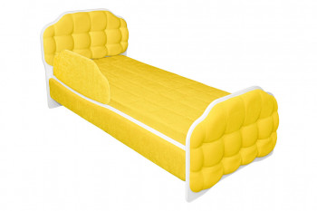 Кровать 170 Атлет 74 Жёлтый (мягкий бортик) в Марусино - marusino.mebel54.com | фото