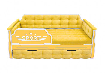Кровать 180 серии Спорт 1 ящик 74 Жёлтый (мягкие боковые накладки) в Марусино - marusino.mebel54.com | фото