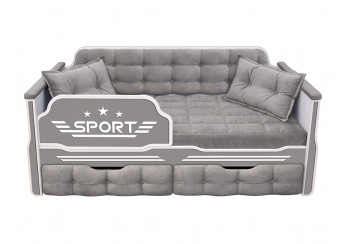 Кровать 180 серии Спорт 2 ящика 45 Серый (подушки) в Марусино - marusino.mebel54.com | фото