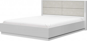 Кровать двойная 1400х2000 Вива (Белый/Белый глянец/Платина) в Марусино - marusino.mebel54.com | фото