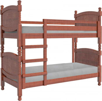 Кровать двухъярусная Валерия из массива сосны 800*1890 Орех в Марусино - marusino.mebel54.com | фото