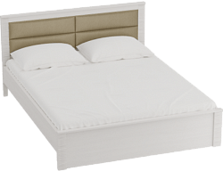 Кровать Элана 1400 с основанием Бодега белая в Марусино - marusino.mebel54.com | фото