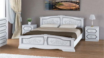 Кровать Елена из массива сосны 1400*2000 Белый Жемчуг в Марусино - marusino.mebel54.com | фото