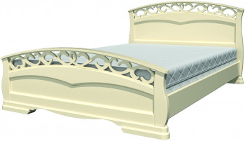 Кровать Грация-1 из массива сосны 1400*2000 Слоновая кость в Марусино - marusino.mebel54.com | фото