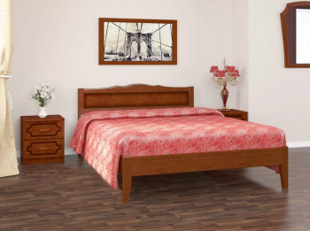 Кровать Карина-7 из массива сосны 1200*2000 Орех в Марусино - marusino.mebel54.com | фото