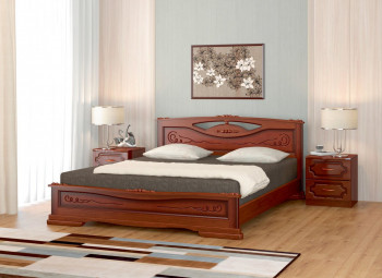 Кровать Карина-7 из массива сосны 1400*2000 Орех в Марусино - marusino.mebel54.com | фото