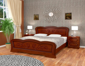 Кровать Карина-8 из массива сосны 1200*2000 Орех в Марусино - marusino.mebel54.com | фото