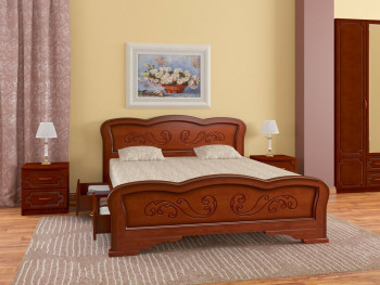 Кровать Карина-8 с ящиками из массива сосны 1200*2000 Орех в Марусино - marusino.mebel54.com | фото