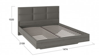 Кровать «Либерти» с мягким изголовьем и подъемным механизмом Хадсон/Ткань Грей/1400 в Марусино - marusino.mebel54.com | фото
