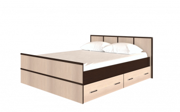 Кровать Сакура с настилом и ящиками 1,4 (Венге/Лоредо) в Марусино - marusino.mebel54.com | фото