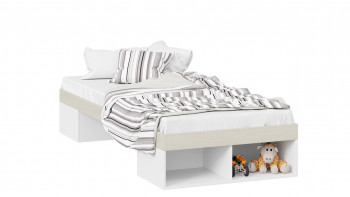 Кровать «Сканди»  Дуб Гарден/Белый в Марусино - marusino.mebel54.com | фото