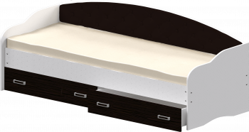 Кровать Софа-7 с мягкой спинкой (800х2000) Белый/Венге в Марусино - marusino.mebel54.com | фото