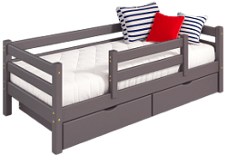 Кровать Соня вариант 4 с защитой по центру Лаванда в Марусино - marusino.mebel54.com | фото