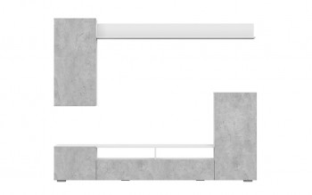 Мебель для гостиной МГС 4 (Белый/Цемент светлый) в Марусино - marusino.mebel54.com | фото