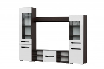 Мебель для гостиной МГС 6 (Исполнение 1/Венге/Белый глянец) в Марусино - marusino.mebel54.com | фото