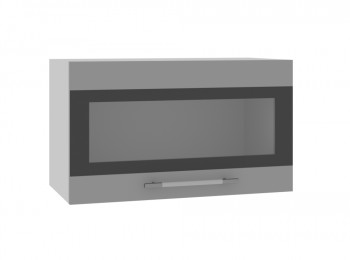 Норд ШВГС 600 Шкаф верхний горизонтальный со стеклом (Софт черный/корпус Венге) в Марусино - marusino.mebel54.com | фото