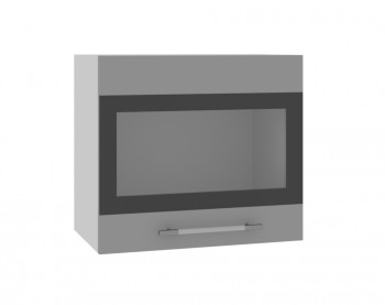 Ройс ВПГСФ 500 Шкаф верхний горизонтальный со стеклом с фотопечатью высокий (Графит софт/корпус Серый) в Марусино - marusino.mebel54.com | фото