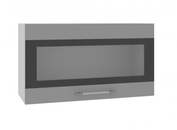 Ройс ВПГСФ 800 Шкаф верхний горизонтальный со стеклом с фотопечатью высокий (Графит софт/корпус Серый) в Марусино - marusino.mebel54.com | фото