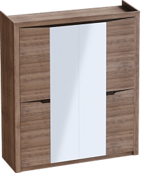 Шкаф четырехдверный Соренто с комплектом полок (3 шт)Дуб стирлинг/Кофе структурный матовый в Марусино - marusino.mebel54.com | фото