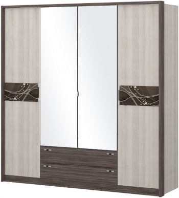 Шкаф четырехстворчатый с зеркалом Шк69.1 Николь в Марусино - marusino.mebel54.com | фото
