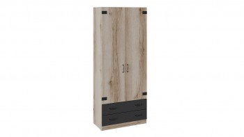 Шкаф для одежды комбинированный «Окланд» (Фон Черный/Дуб Делано) в Марусино - marusino.mebel54.com | фото