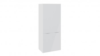 Шкаф для одежды с 2 дверями со стеклом «Глосс» (Белый глянец/Стекло ) в Марусино - marusino.mebel54.com | фото