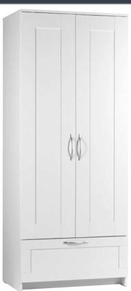 Шкаф двухдверный Сириус с 1 ящиком белый в Марусино - marusino.mebel54.com | фото