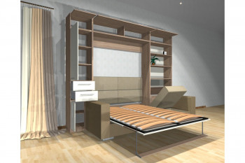 Шкаф-кровать с диваном Каролина в Марусино - marusino.mebel54.com | фото