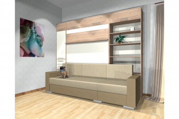 Шкаф-кровать с диваном Каролина в Марусино - marusino.mebel54.com | фото