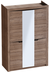 Шкаф трехдверный Соренто Дуб стирлинг/Кофе структурный матовый в Марусино - marusino.mebel54.com | фото