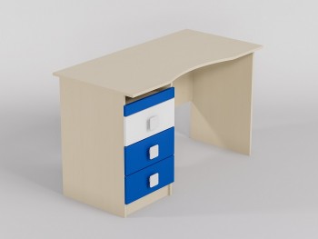 Стол (столешница с выемкой) Скай люкс (Синий/Белый/корпус Клен) в Марусино - marusino.mebel54.com | фото